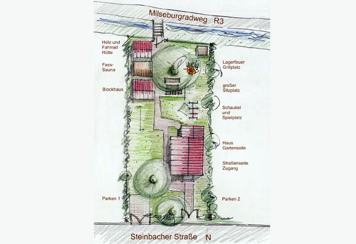 Grundriss - Rhönbude - Garten